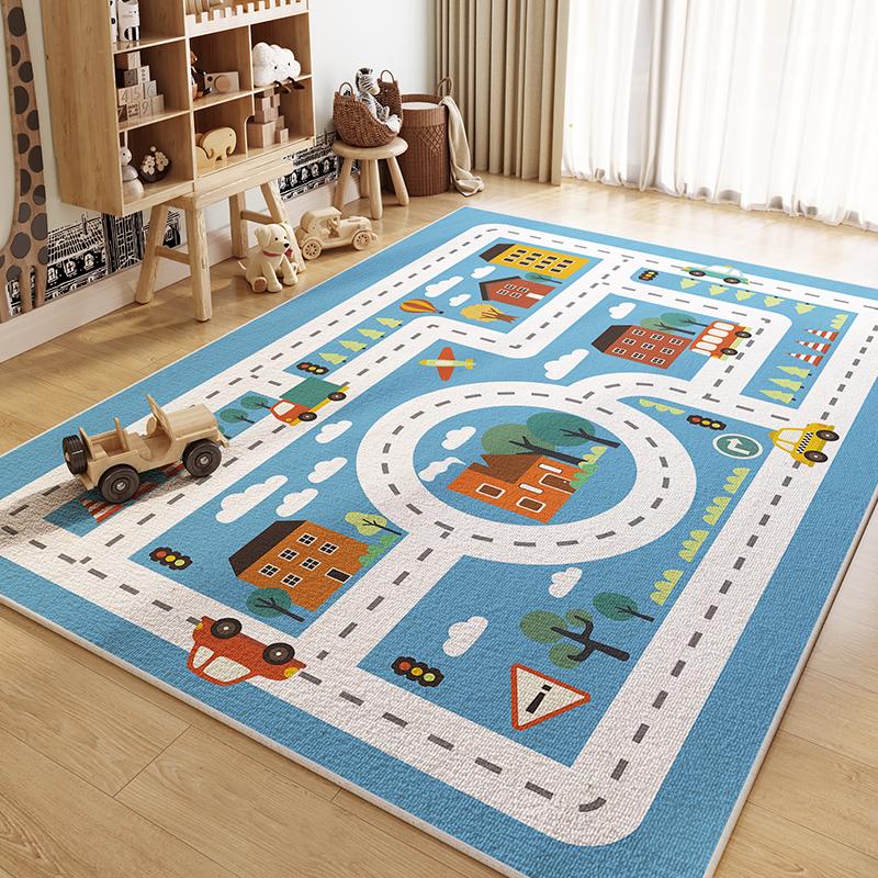 

детский мультяшный ковер с иллюстрацией, домашний декор, противоскользящий коврик для пола для гостиной и спальни, не линяющий, грязеотталкивающий 80*120cm