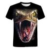 Summer Round Neck 3D Animal Print Top Fashionable Casual Short Sleeved Men's T-shirts