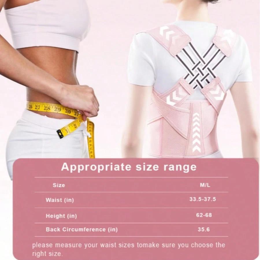 

Adjustable Back Brace for Men & Women, Single Piece Posture Corrector, Fitness Gym Casual Wear, Comfortable and Durable Design M розовый