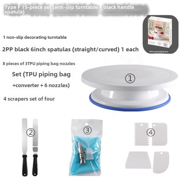 Wheat Straw Cake Turntable Decorating Set - Rotating Baking Tool for DIY Projects