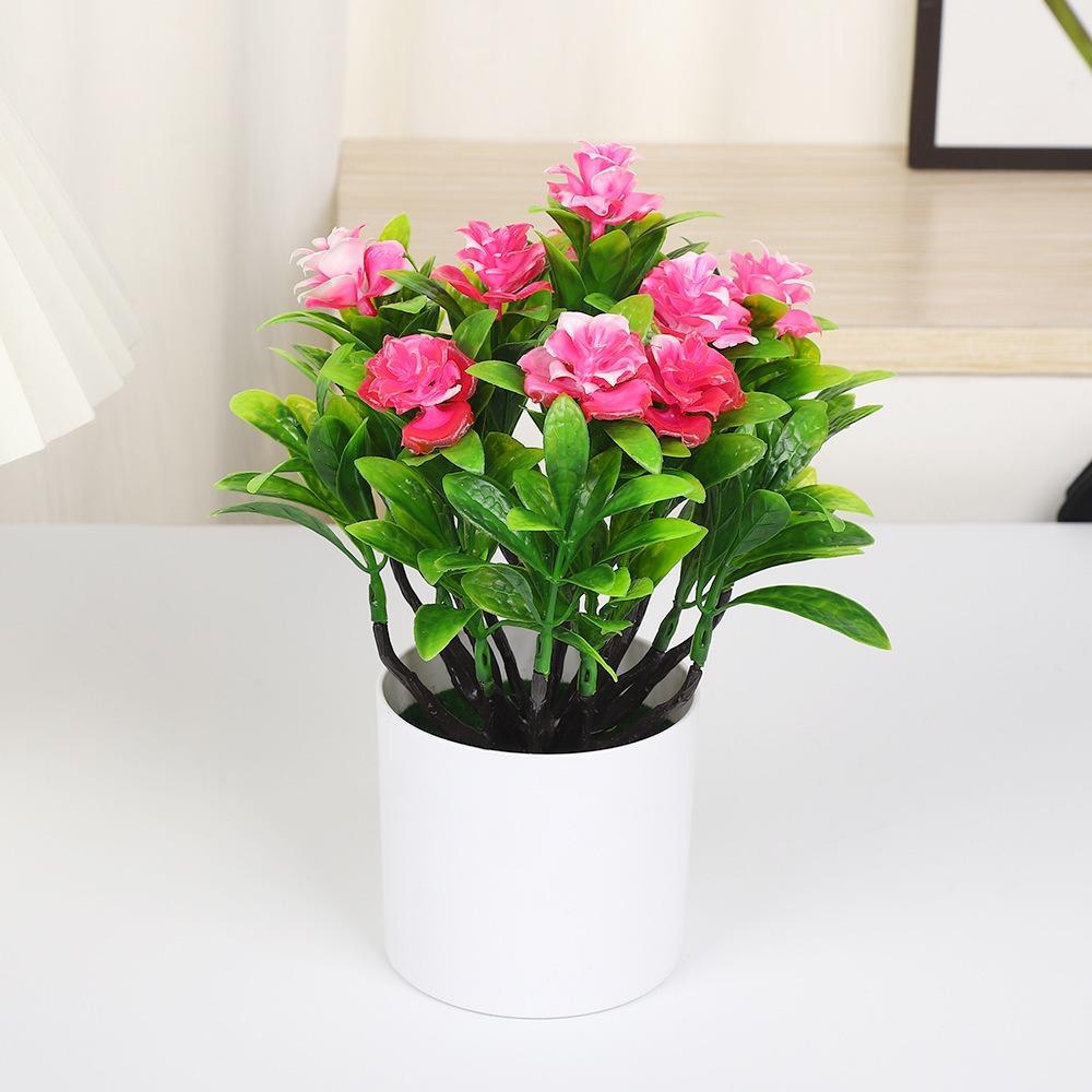 Plastic Artificial Potted Plant 18*22cm Table Decor Fake Plants  For Wedding Home Hotel Office