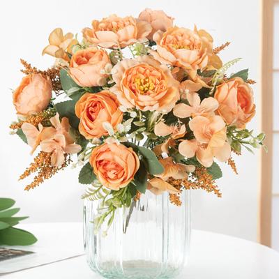Artificial Flowers Silk Hydrangea Peony Wedding Flower Bundle Festival Home Room Table Vase Decora Diy Gifts Wreath Scrapbooking