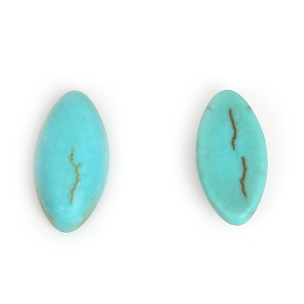 Half Oval Cracked Stone Turquoise Material Flat Back Cabochons For DIY Jewelry Fittings