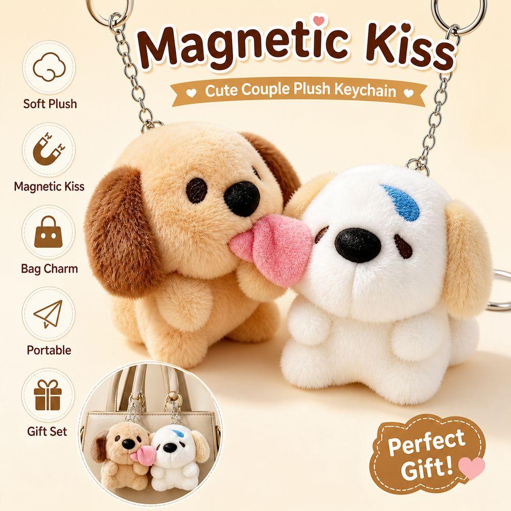 Plush Dog Bag Charms Magnetic Connection Magnetic Dog Toys Creative Gift Puppy Pendants