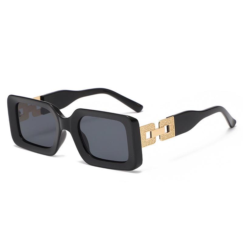 European-American Modern Rhinestone Chain Anklet Women s Rectangular Small Frame Fashion Street Style Sunglasses
