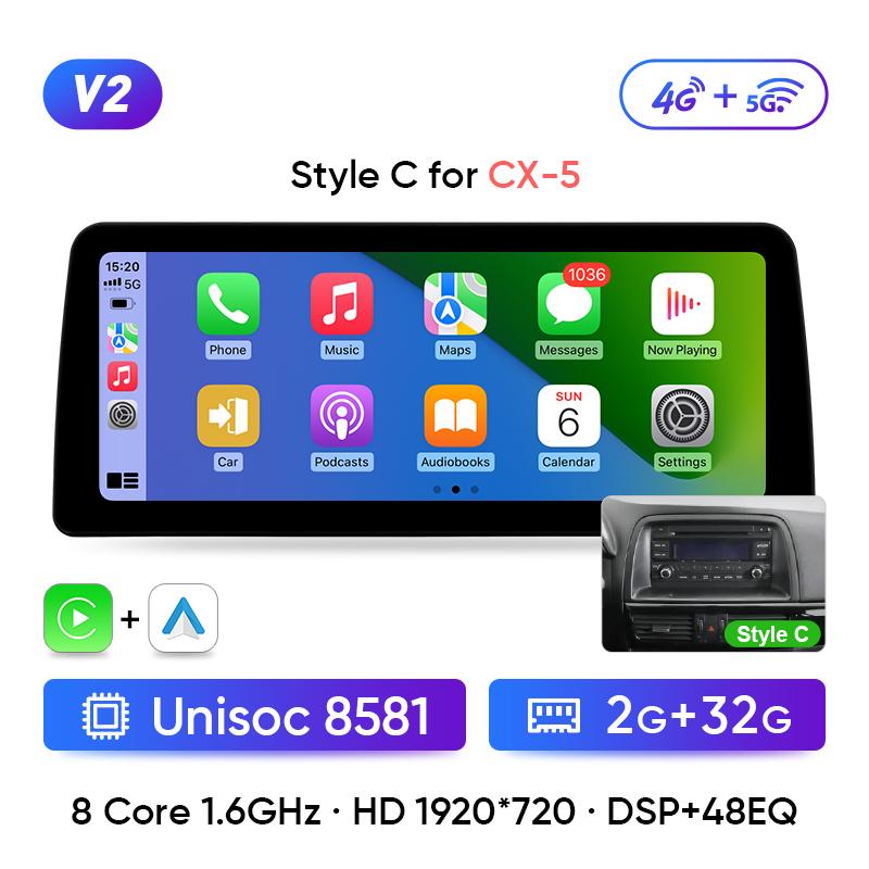 

Ainavi 12,3-дюймовый автомобильный радиоприемник для Mazda 6 GJ Atenza CX5 CX 5 2013 2014 2015 беспроводной CarPlay Android Auto автомобильный мультимедийный проигрыватель