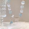 Aquamarine Cat's Eye Crystal Butterfly Bracelet with Sterling Silver and Tassel