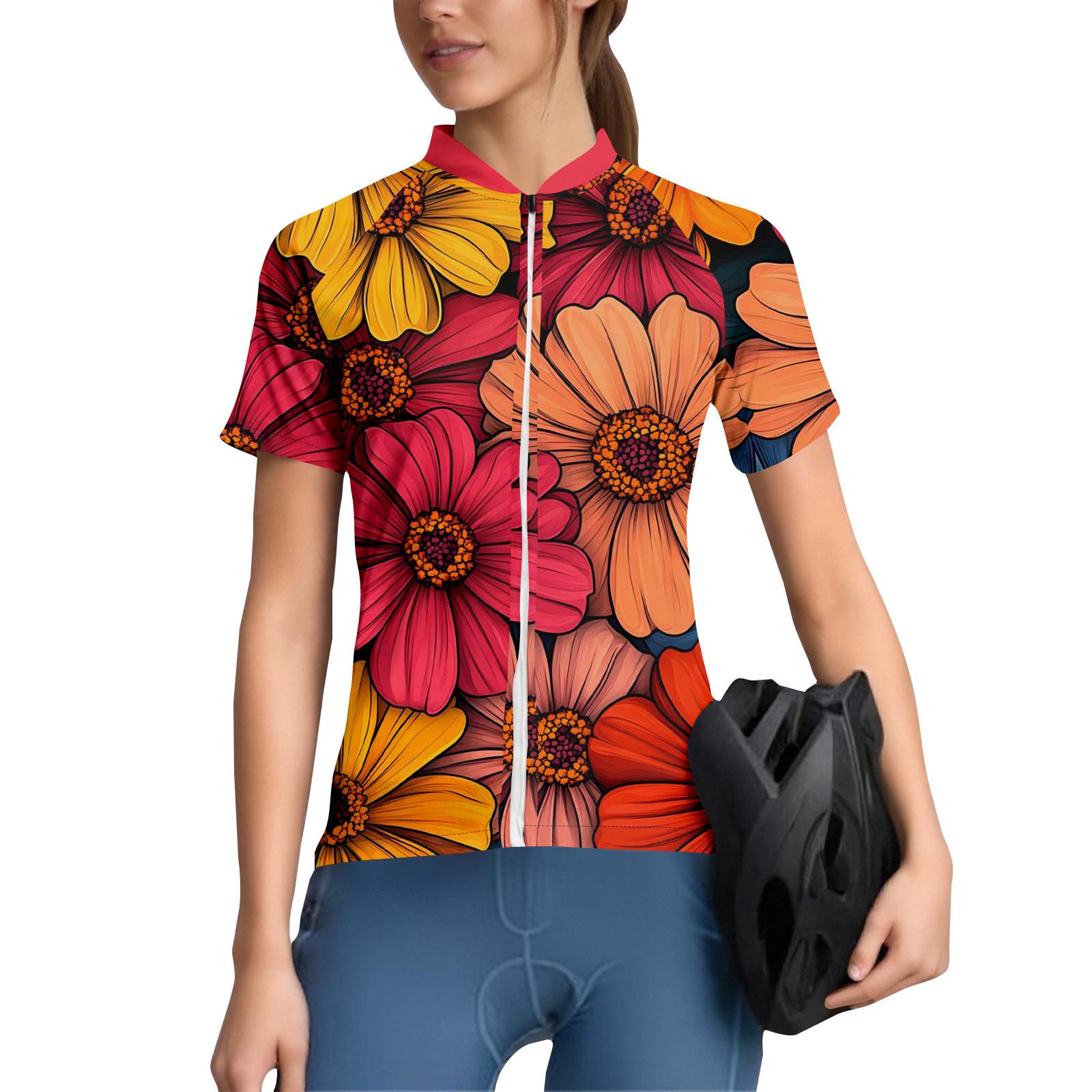 

Женский велосипедный костюм Gradient с короткими рукавами, верх для велоспорта с 3 задними карманами, дышащий, быстросохнущий, влагоотводящая светоотражающая полоса для велоспорта XL винный