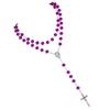 652F Catholic Rosary Crystal Beads Necklace with Miracles Medals Crosses Crucifix First Communion Rosary for Women Men