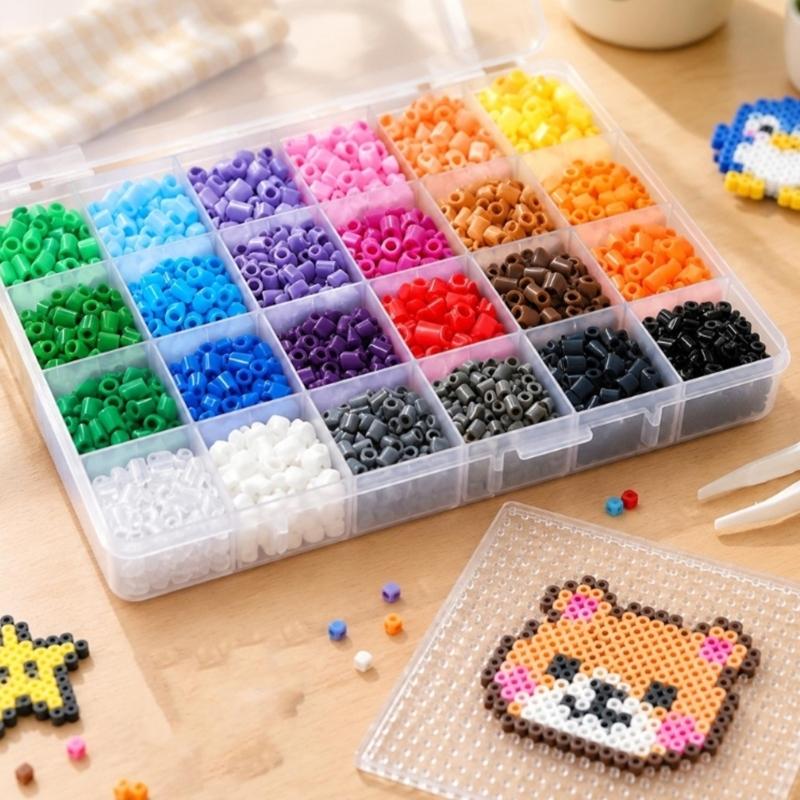Plastic Melting Craft Pellets 24 Color 2.6mm Fuse Beadsfor Building Picture Art From References or Maker-Devised Arrangements