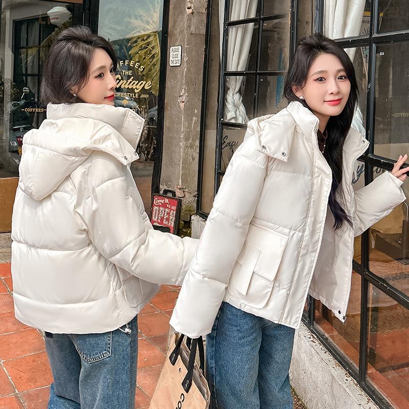 Large size short down cotton clothes for women's winter new thickened fashion down cotton warm bread clothes jacket batch