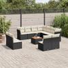 VidaXL Garden Lounge Set 12 Pcs with Cushions Black Braided Resin 3223704