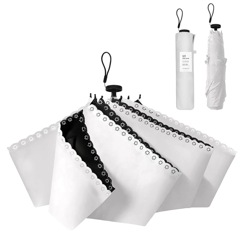

CICIBELLA folding parasol [Manual operation compact 100% complete blackout Over 99.9% UV protection For both rain and shine] folding super lightweight