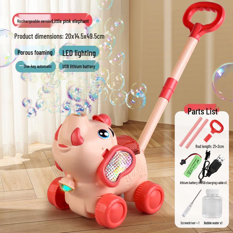 2025 Handheld Automatic Bubble Machine Toy for Kids – Outdoor Push Cart Bubble Blower
