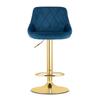 KAST stool - navy blue velvet / gold base x 2