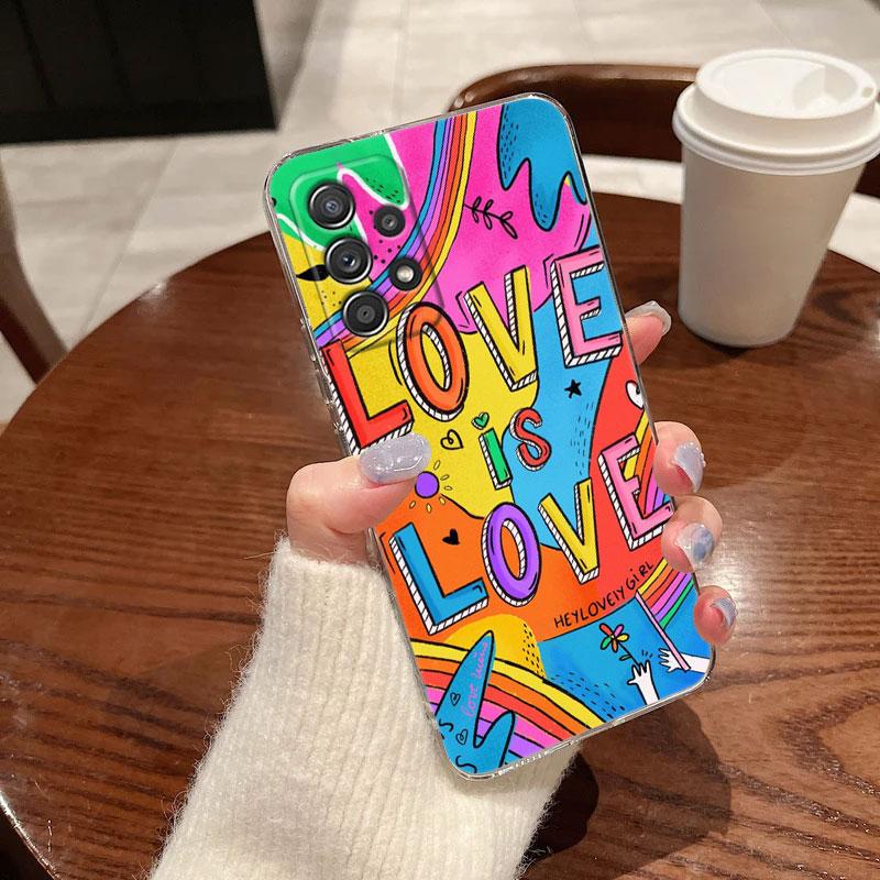 Gay Pride Flag Lesbians LGBT For Samsung Galaxy A55 Case A54 A52 A53 5G A15 A14 A13 A21S A23 A51 A34 A35 A33 A32 A72 Phone Cover