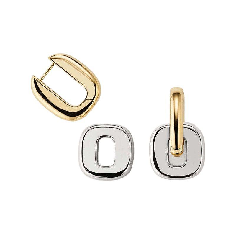 18K Gold-Plated Irregular Geometric Earrings with Retained Gold Color