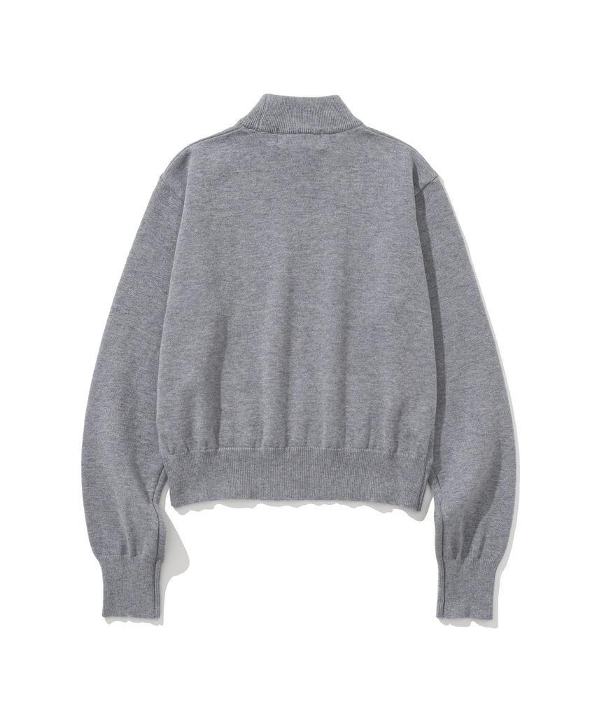 KNITTED (W) Basic Essential Washable Half Turtleneck Knit Grey