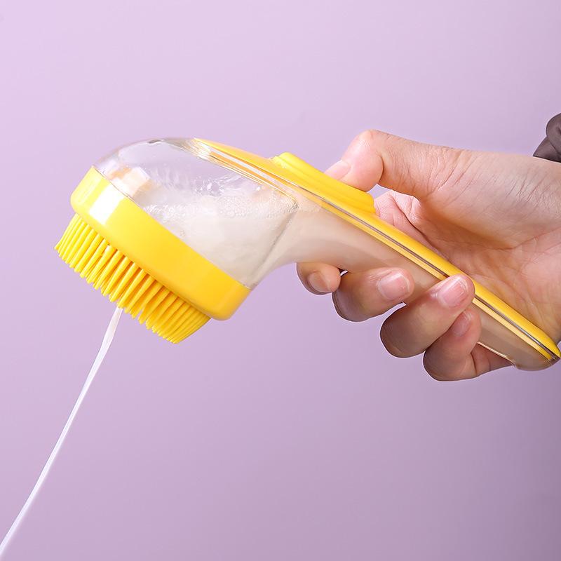 Long Handle Dog Cleaning Brush Soft Silicone Pet Bathing Brush Pet Grooming Comb for Cats Dogs Cat Massage Brush Pet Supplies