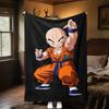1PC Krillin  Print Flannel Blanket, High quality All Seasons, Home Decor, Warmth and Comfort, Perfect for Christmas Gifts