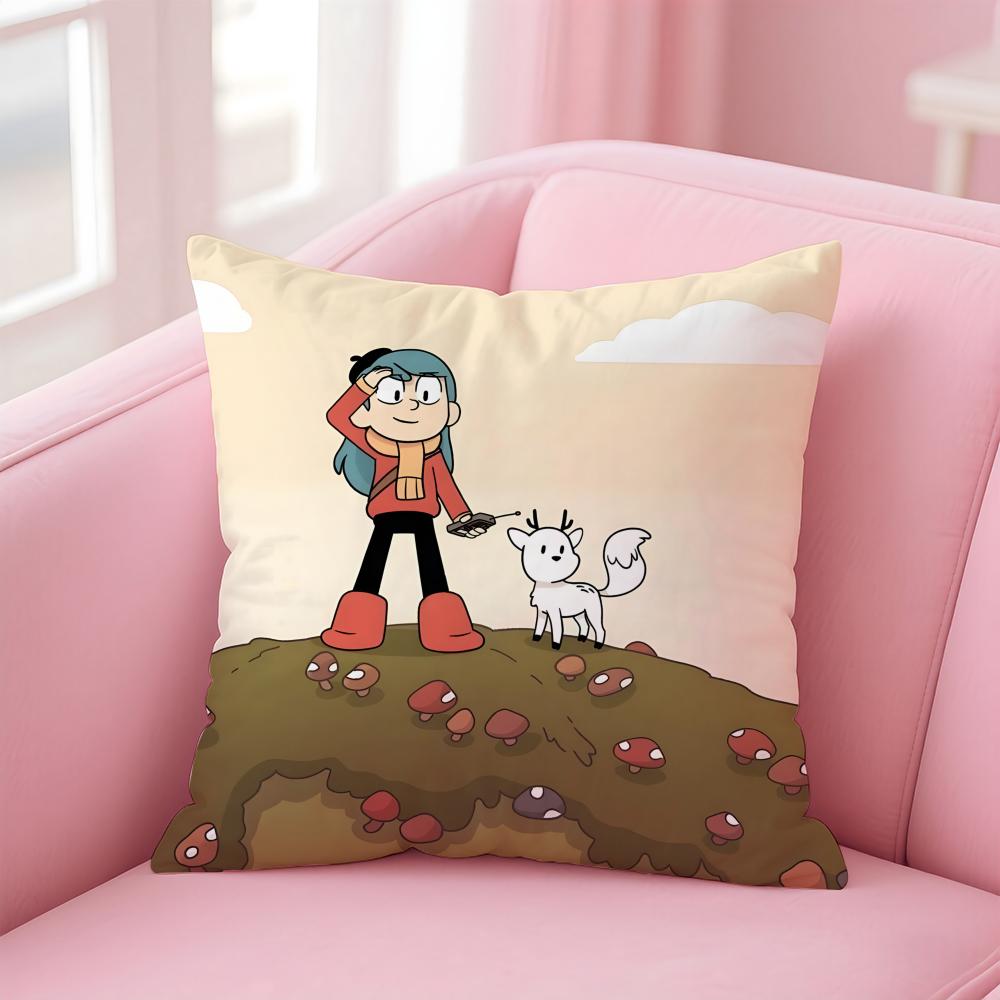 HHilda cartoon girl anime Cushion Cover Pillow Case Soft Friendly Fabric Concealed Zipper