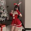 Lingerie Winter Christmas Bunny Cosplay Velvet Tube Top Suspender Skirt Sex Uniform