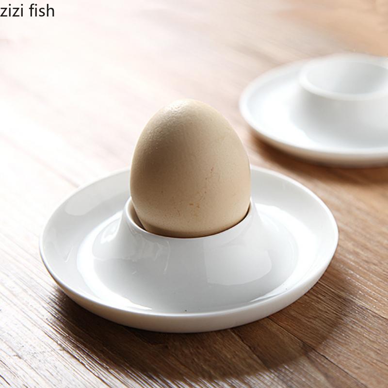 Pure White Ceramic Plate Egg Tray Egg Cup Egg Rack Storage Tray Kitchen Storage Tableware Specialty Plates Dish Dessert Bowl
