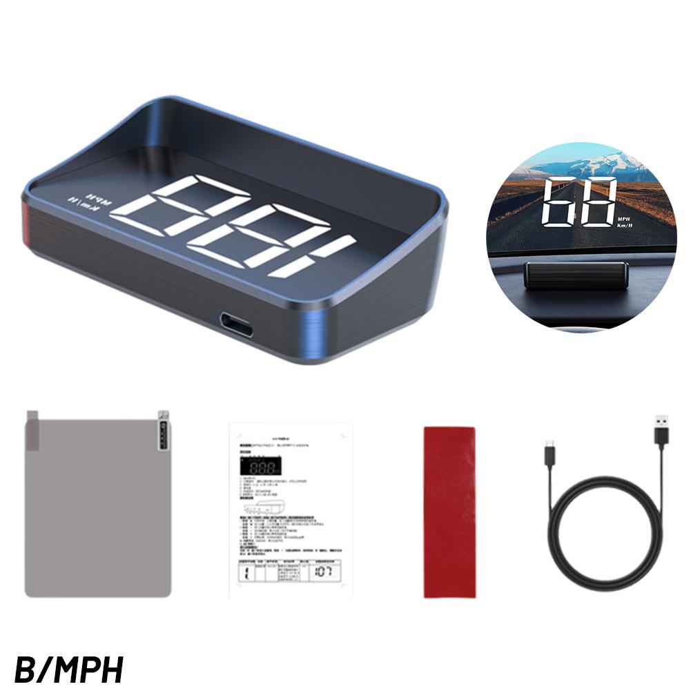 

M2 Head Up Display Car Universal Speedometer KMH/MPH Plug Beidou USB System Play Cable & Satell A8M4 White MPH-One size