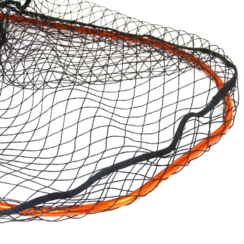 Ori Fishing Tackle Oval Flat Rubber Net, 55cm X 40cm, Landing Net (Orange)
