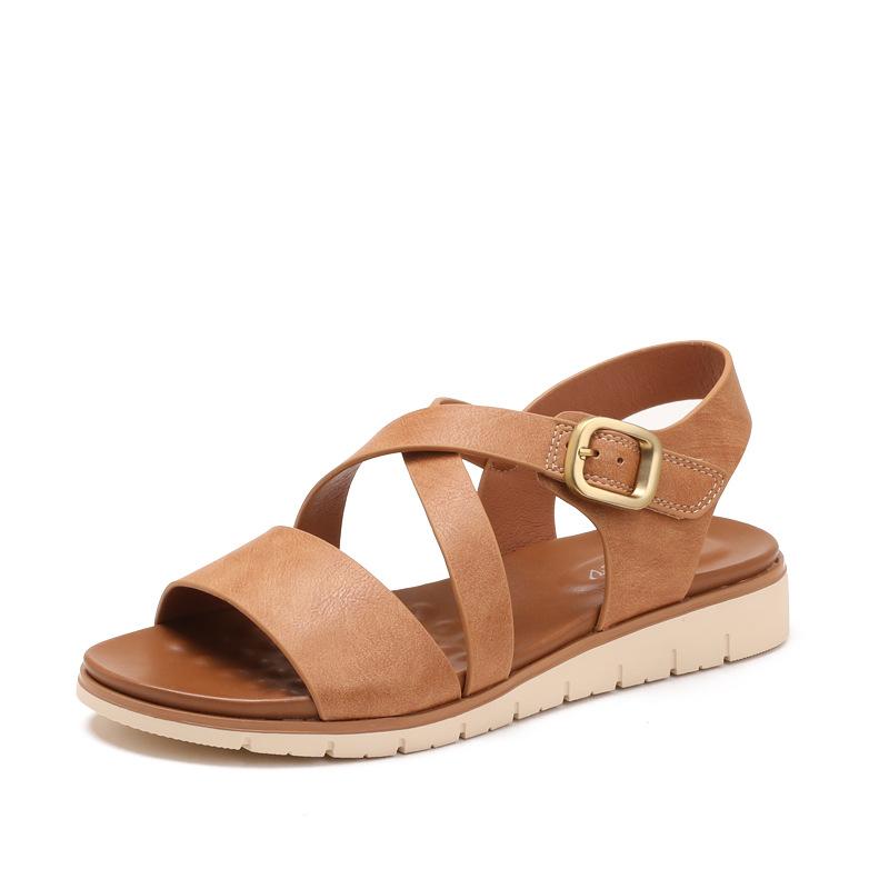 

Summer Soft-soled One-strap Roman Shoes for Women with Wedge Heels 42 зелений