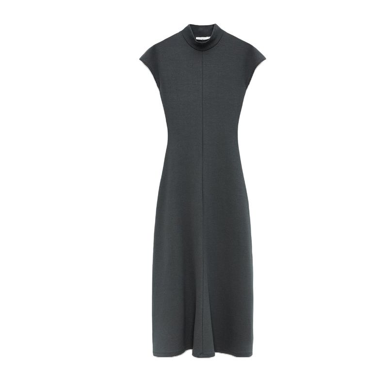Spring New Women's Clothing Fashion Style Retro Waist-Controlled Soft Plaid Sleeveless Drop Shoulder Dress 5584174