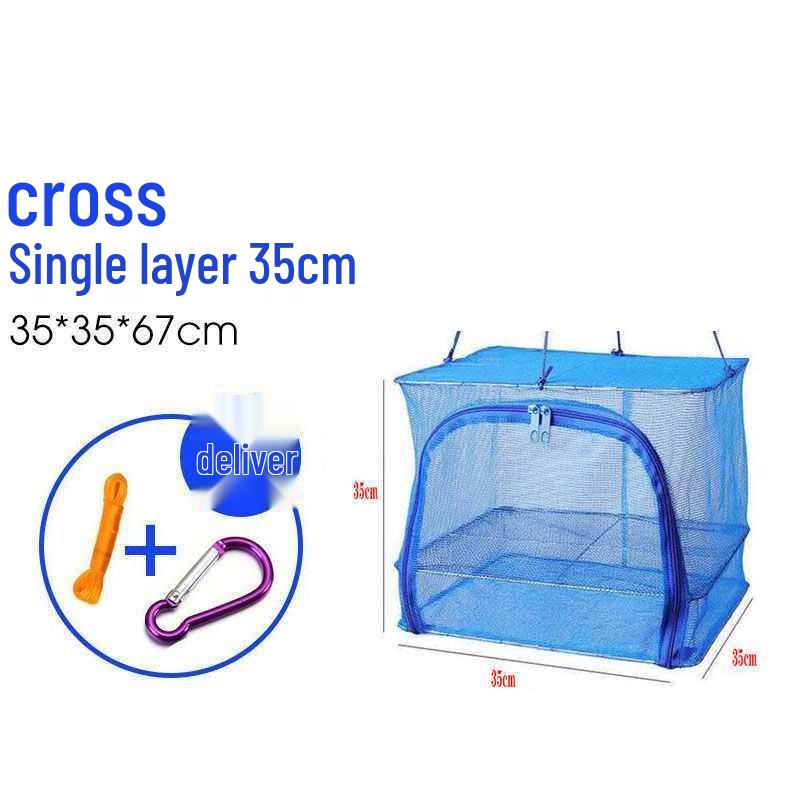 Foldable Sun-Dried Fish Net Enclosure: Five-Layer Thick Anti-Fly Drying Bag for Dried Goods