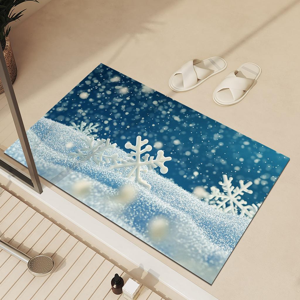 Christmas Door Mat Entrance Outdoor Floor Foot Mats Front Doormat Room Rugs Hallway Bath Carpet Washable