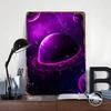 Purple Planets in Space Poster Customized Wall Art Vintage Metal Signs Retro Tin Plaque for Man Cave Setup Decorations Wand Deko