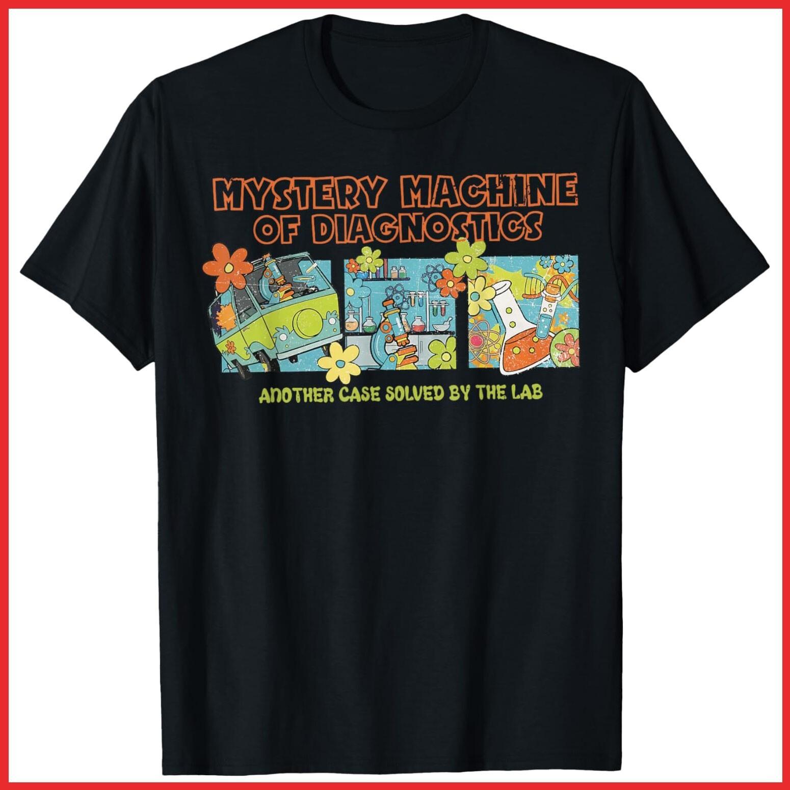 Mystery Machine Of Diagnostics Lab Week Med Lab Tech Black Cotton T-Shirt S-5XL S