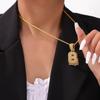 Elegant European-Style Necklace: Women's 26-Letter Diamond-Inlaid Copper Pendant on Titanium Steel Clavicle Chain
