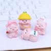 002 Mini Pig Figures Desktop Decor Office Table Ornaments Resin Cute Animal Figurines for Home/Office