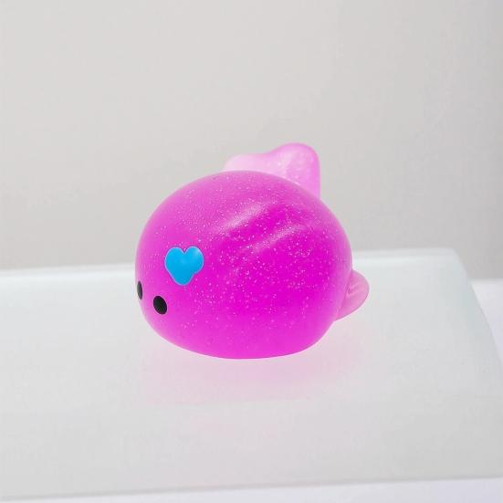 Mini Glitzer Tier Quetschspielzeug Wal Igel Delfin Krabbe Kaninchen Knetspielzeug Angstlinderung
