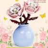 DIY MOC Flowers Bouquet Rose Sunflower Succulents Bonsai Vase Gardens Romantic Building Blocks Model Bricks Kids Sets Kits Toys