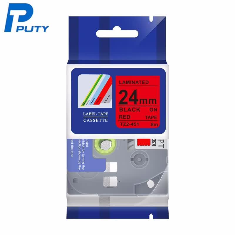 Pute 24mm Red/Black Label Tape for Brother TZe-451