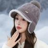 Autumn and Winter Velvet Warm Duck Knitted Hat Outdoor Leisure Cold Wind Snow Ear Hat Women's Winter Knitted Wool Hat Outdoor Travel Windproof Hat