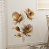 Self-adhesive Gold Raised Flowers Wall Stickers for Entryway Bedroom Living Room Study Home Decor