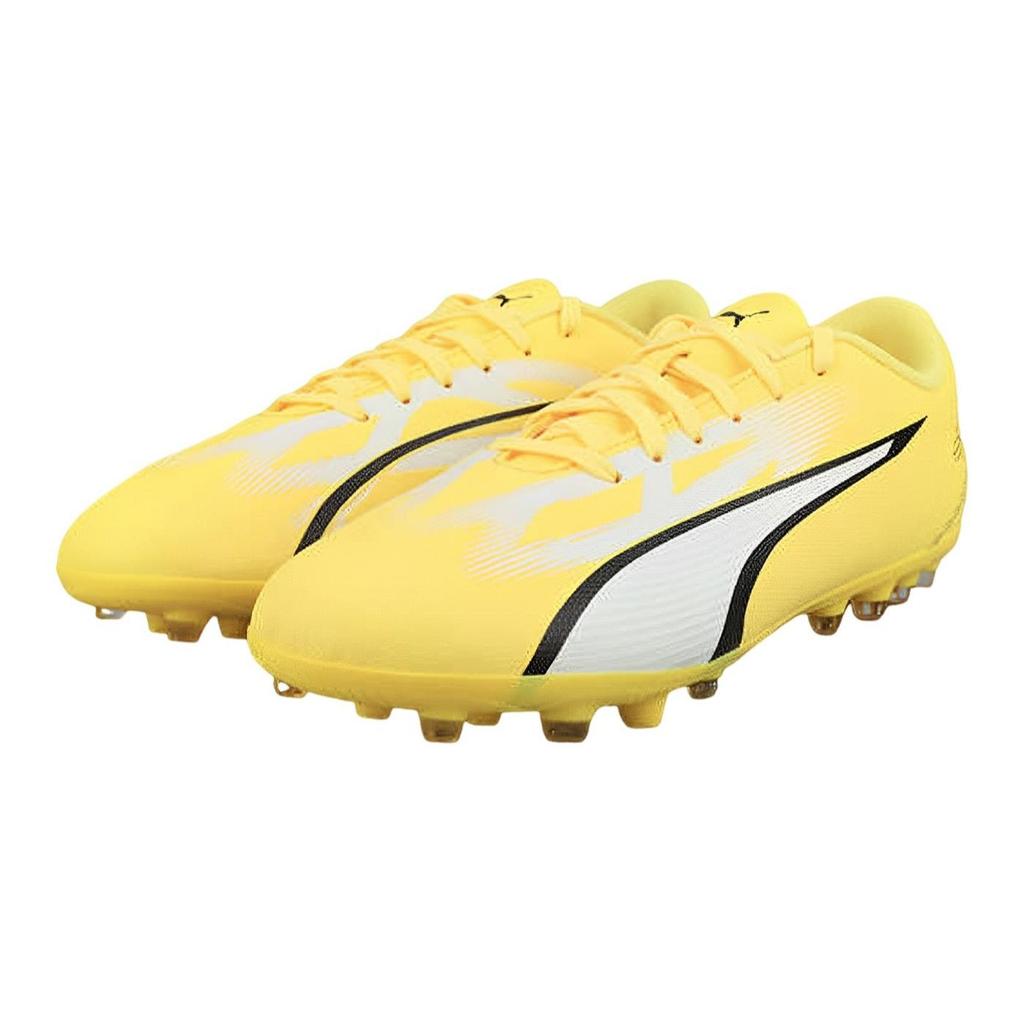 Puma Ultra Play MG Cushioning, Wear Resistant Low Top Kids' Soccer Shoes Bright Yellow White Kids' 107532-04