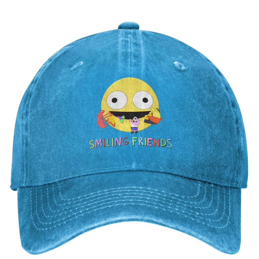 Smiling Friends Logo Baseball Cap Animated Television Outdoor Sports Trucker Hat Unisex Women Fashion Sun Protection Snapback Cap