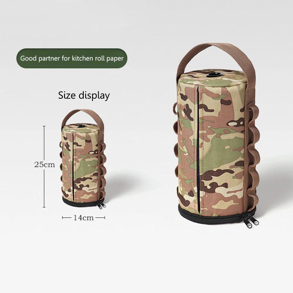 Polyester Camping Paper Box Multifunctional Kitchen Tissue Box Middle Perforated Paper Extraction Box Portable Outdoor Equipment