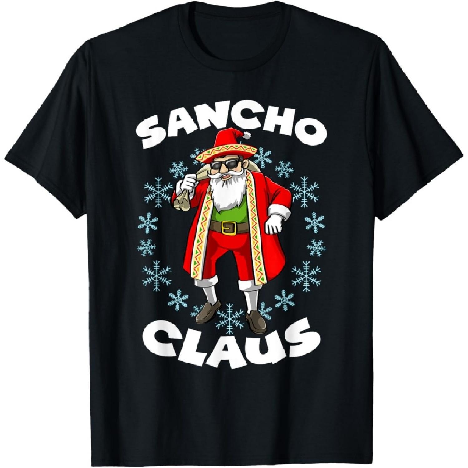 Смешная рождественская футболка Санта-Клаус Санчо Мексиканский Санта-Клаус S