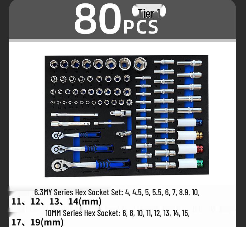 245-Piece EVA Tool Tray Set for Mechanics - Portable Car Repair and Workshop Maintenance Tools