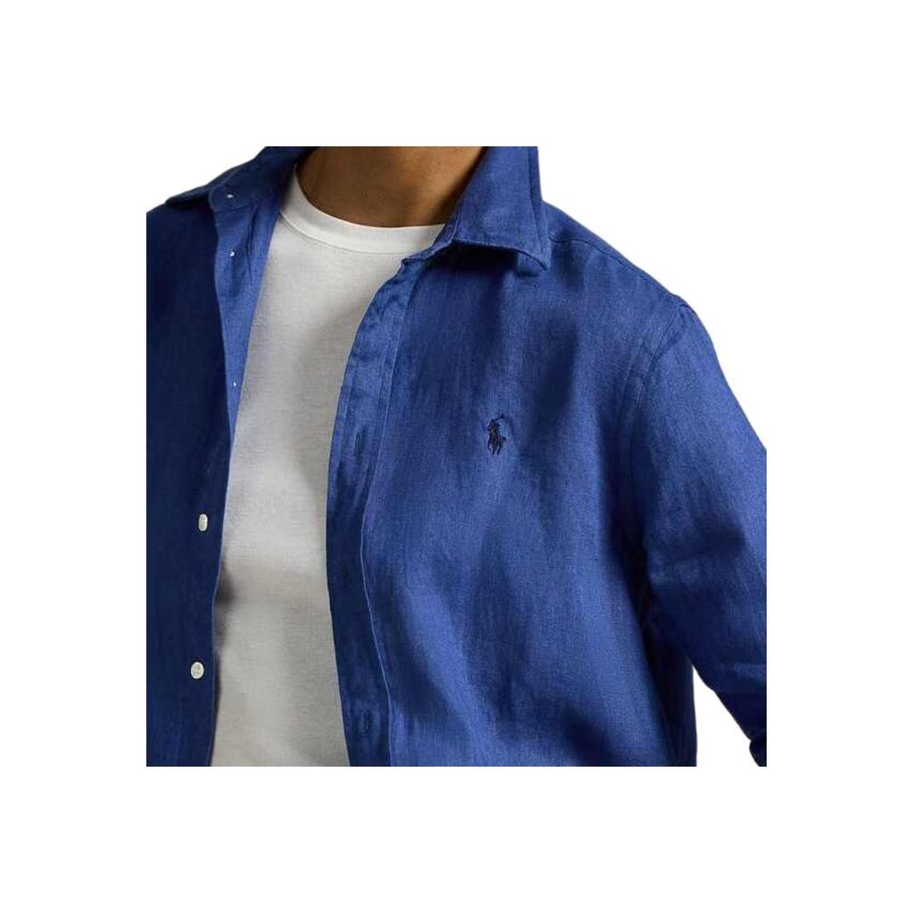 Polo Ralph Lauren FW25 Classic Fit Linen Shirt Women Shirts Sapphire-Blue WMPOSHTNDO20926-400