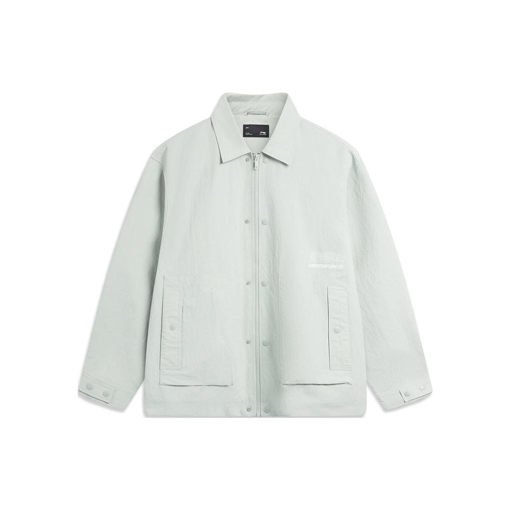 Li Ning CF Suo Solid Color Casual Sports Zipper Collar Long Sleeve Jacket Men Jackets AJDU247-1