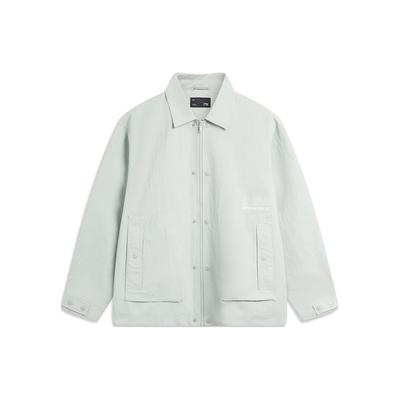 Jaqueta Masculina de Manga Comprida com Colarinho com Zíper Li Ning CF Suo Cor Sólida Casual Esportiva AJDU247-1